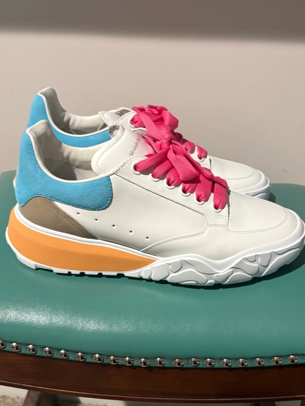 Authentic Alexander McQueen White Sneakers Colorblock ✨Like New✨